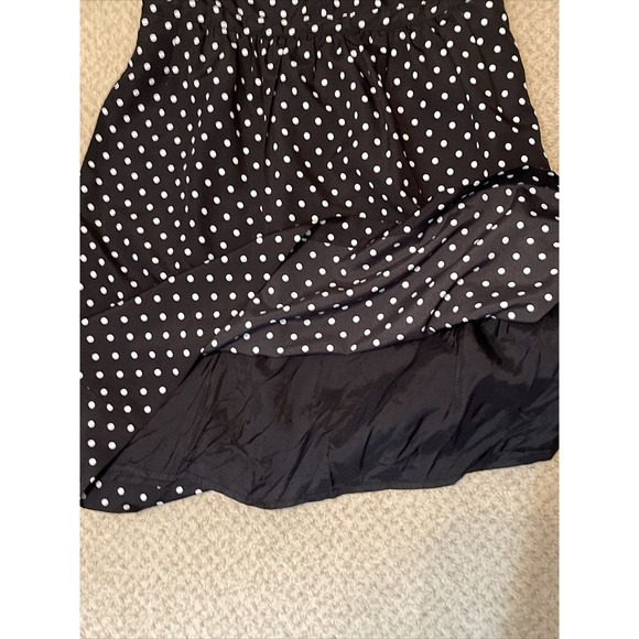 J CREW Women’s Size 6 Spaghetti Strap Dress Black Polka Dot Polyester - Picture 5 of 7